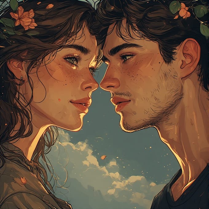 draw couple portrait illustration
