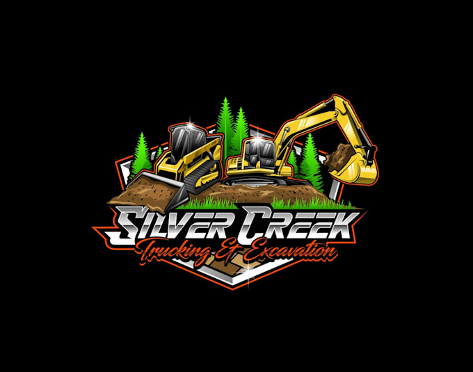 create exclusive marvelous skidsteer and excavator logo design