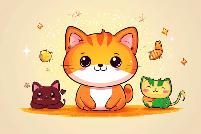 create cute kawaii cartoon character illustration