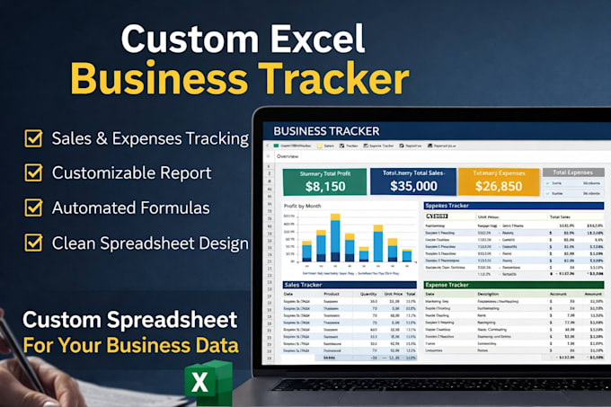 create a professional excel business tracker or custom spreadsheet
