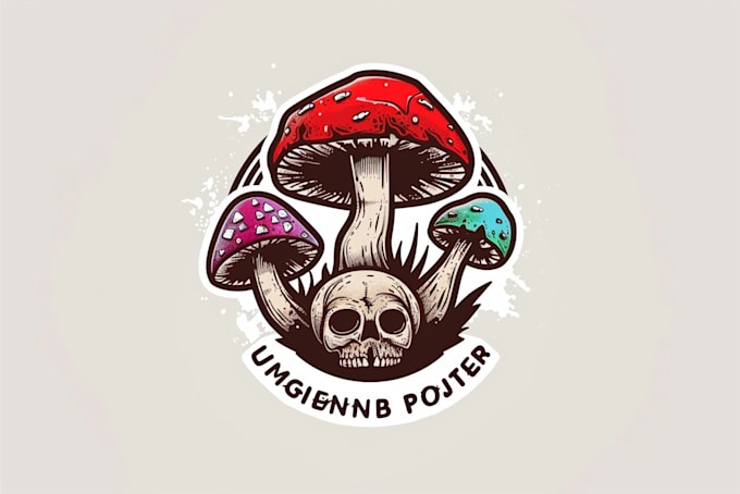 design retro cartoon mushroom logo