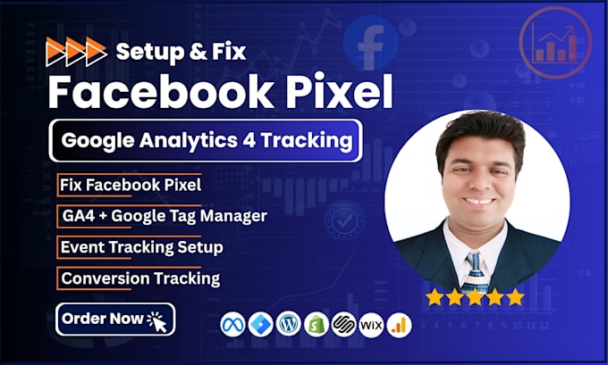 setup or fix facebook pixel and google analytics 4 tracking