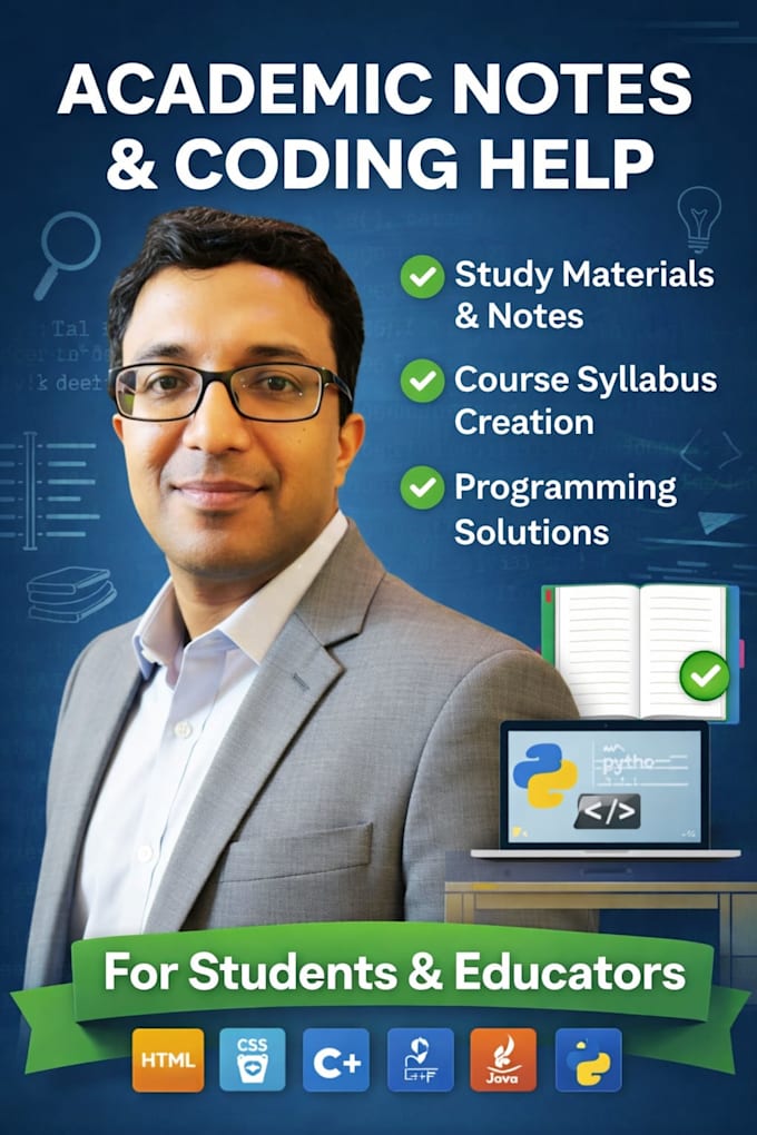create professional academic notes, study materials, syllabus, and coding