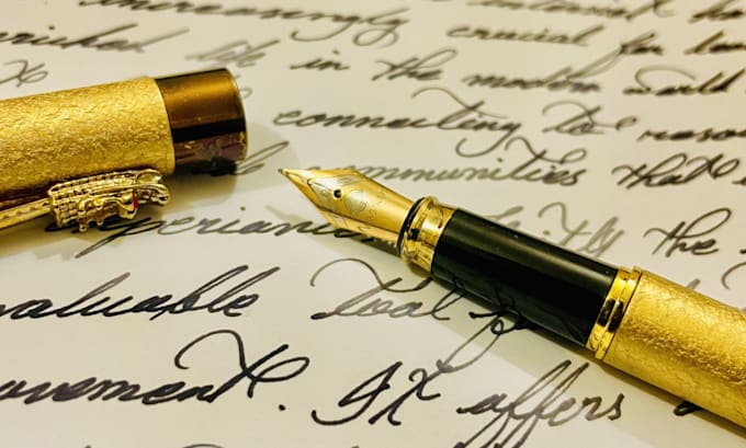 write beautiful cursive or calligraphic letters using a fountain pen