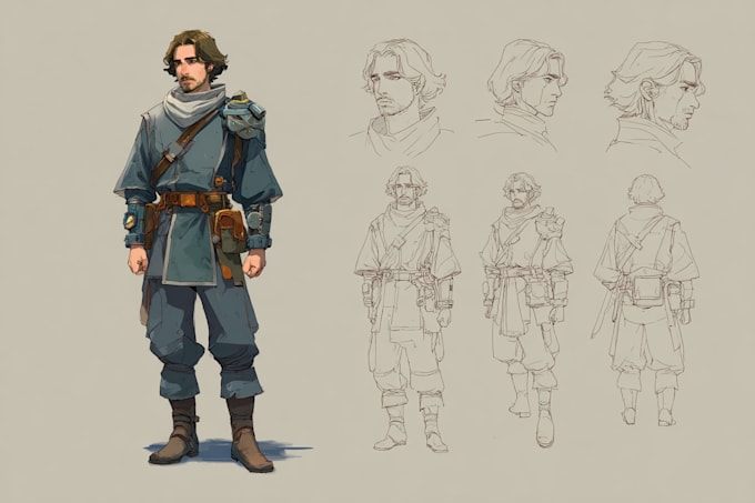 draw your dnd rpg character or party illustration art