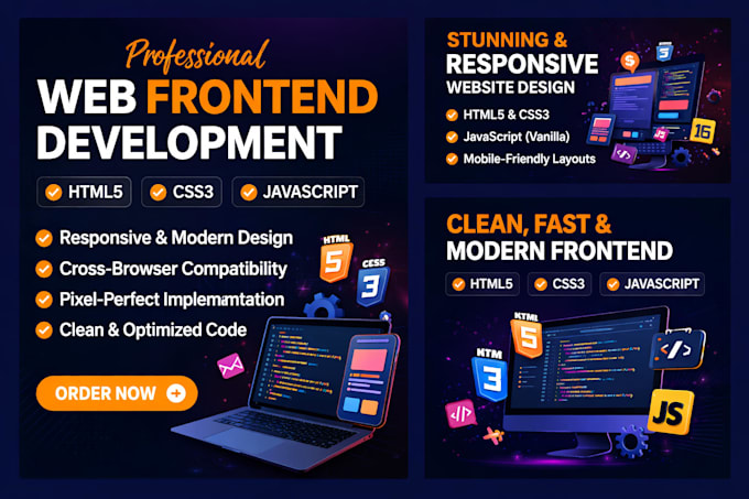 create a responsive modern website using HTML CSS javascript