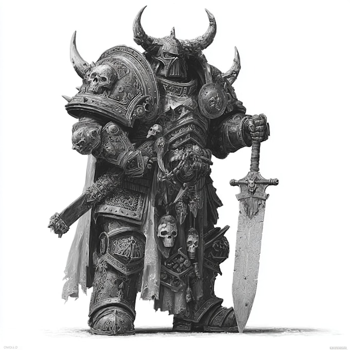 do detailed warhammer illustration