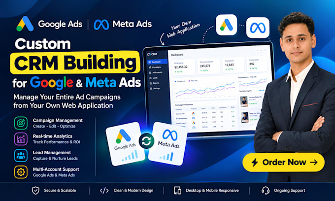 architect a google and meta ads integrated custom CRM