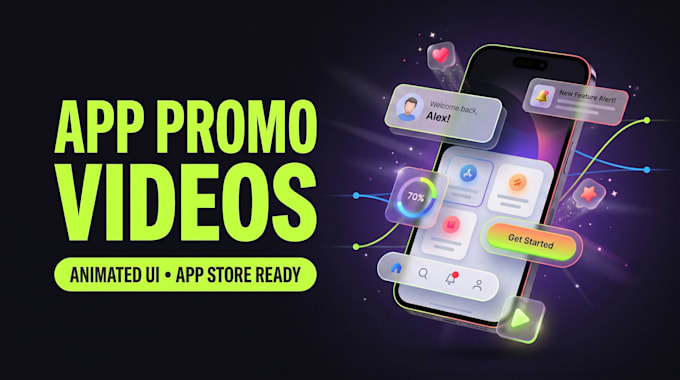 create an app promo video with animated UI