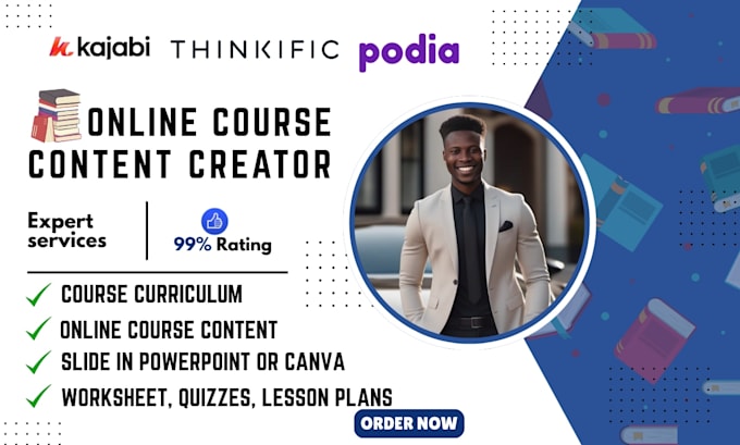 create online course content, curriculum, and learning materials for elearning