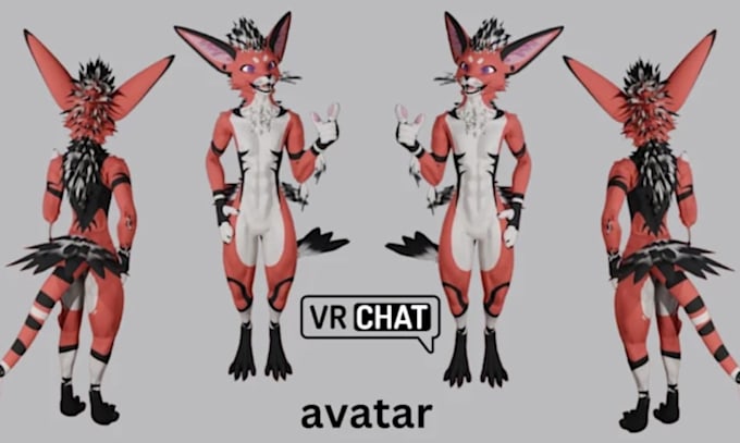 create vrchat 3d model, anime avatar, character design, vr character