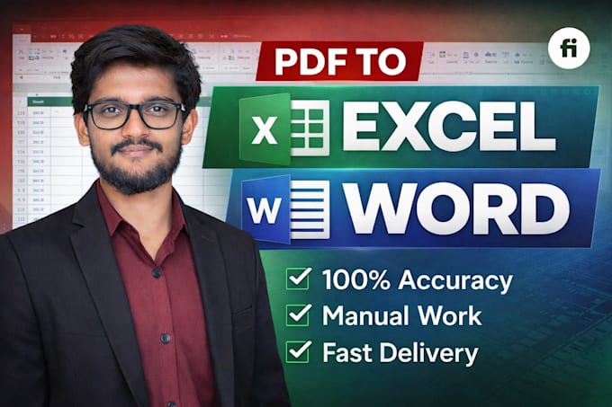 Convert pdf to excel or word manually with 100 percent accuracy by ...