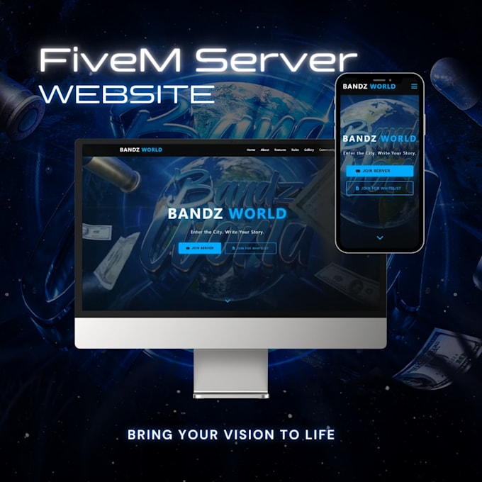 create a professional responsive website for your fivem server