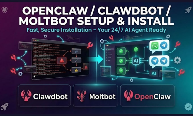 setup openclaw, open claw server, clawdbot ai assistant, moltbot on pc or vps