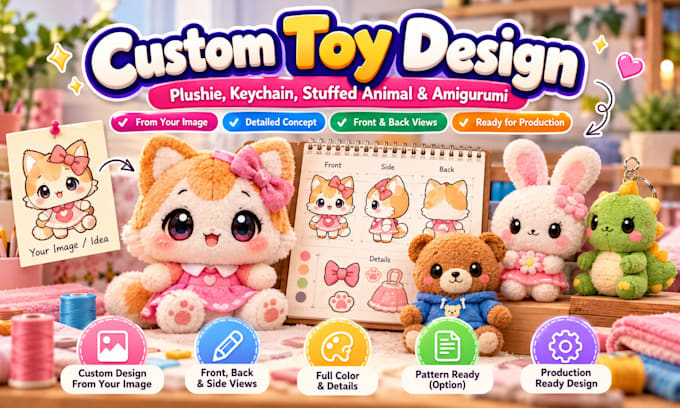 create custom plush toy designs and crochet stuffed animal patterns