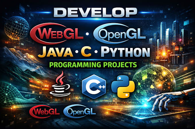 develop webgl, opengl, java, c python programming projects