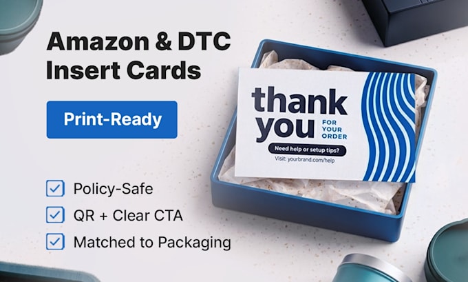 design print ready amazon product insert cards