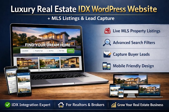 develop custom luxury real estate idx wordpress website with idx mls integration