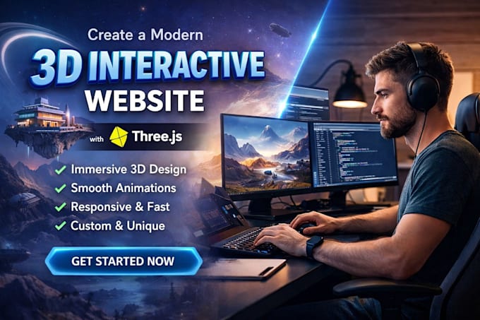 Crear un sitio web interactivo 3d moderno