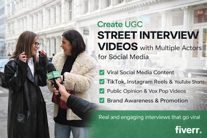 create ugc street interview video with multiple actors, for social media