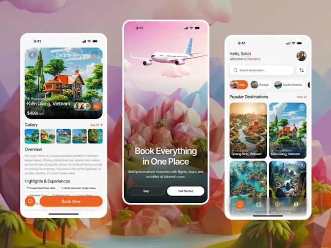 develop city tour app, hotel booking app, tourism app