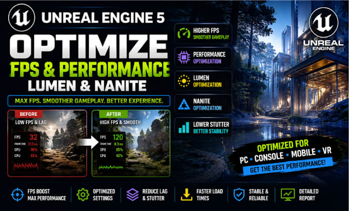 optimize unreal engine 5 fps, performance, lumen and nanite