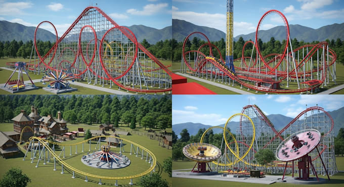 do 3d amusement park layout, theme park master plan, resort, water park design
