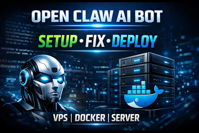 fix and deploy your open claw ai bot on vps, docker or server