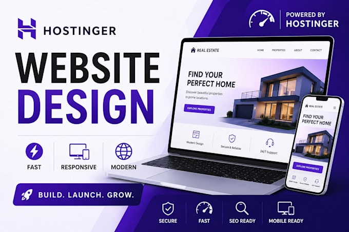 design a professional hostinger website, landing page, and online store