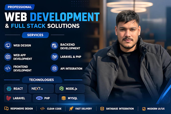 build website development as full stack website front end web developer
