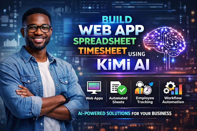 build web app, spreadsheet, timesheet using kimi ai