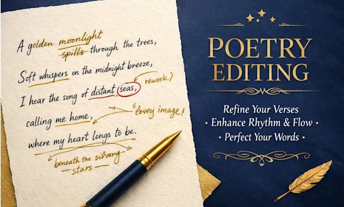 provide professional poetry editing and line editing for your poems
