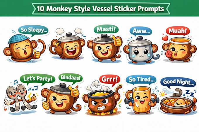 create funny whatsapp style vessel utensil sticker pack