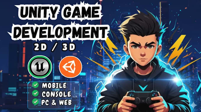 Be your unity game developer for 2d 3d game development or unreal ...