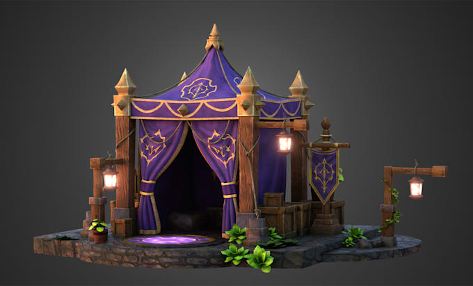 create stylized, low poly 3d game assets and props, no ai