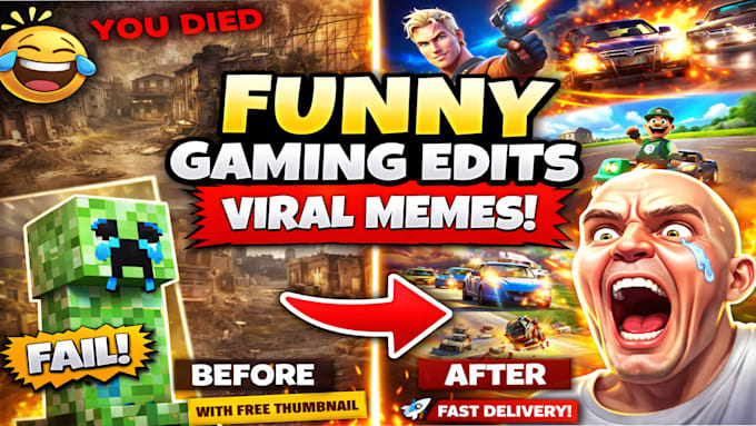 do  funny gaming videos for youtube, twitch and tiktok