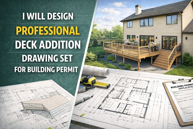 create deck addition permit drawings and construction plans