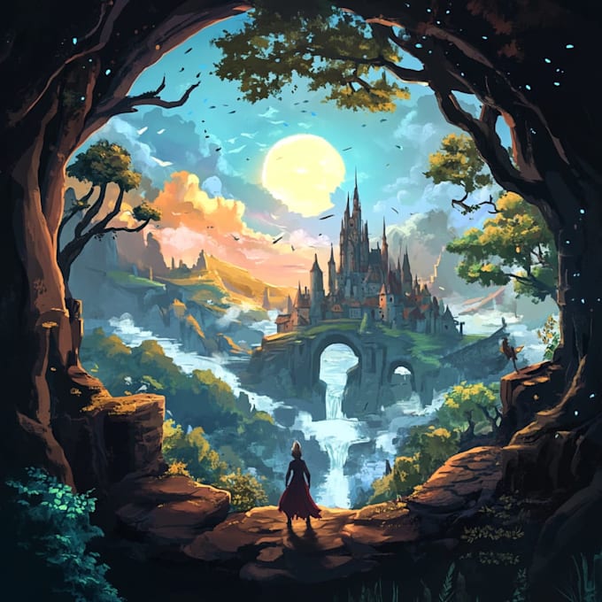 design fantasy game logo with cool unique style