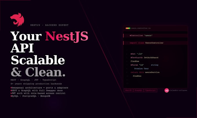 build a scalable rest or graphql API with nestjs and typescript