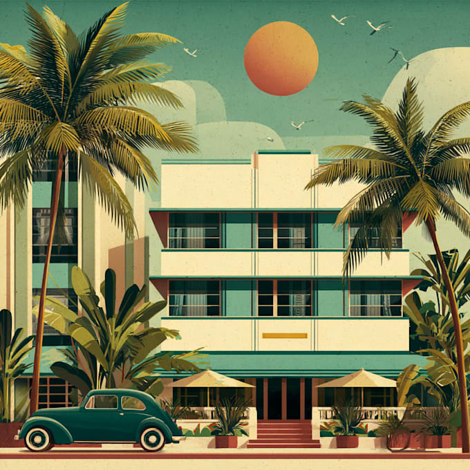 design retro vintage travel poster