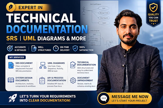 create expert technical documentation srs, uml and more