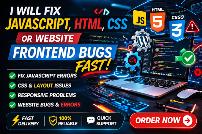 fix javascript, html, css or website frontend bugs fast