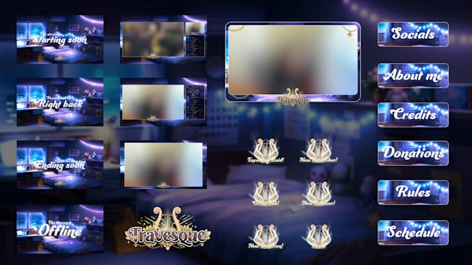 design custom twitch overlay and stream pack for your stream