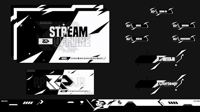 design custom twitch overlay and stream pack for your stream