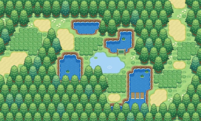 create pixel art tileset, pixel tilemap, rpg maker tileset and pokemon overworld