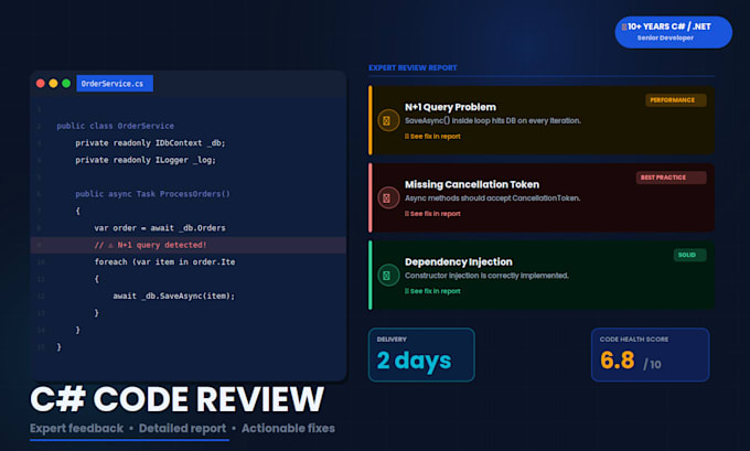 review your csharp code and provide expert feedback