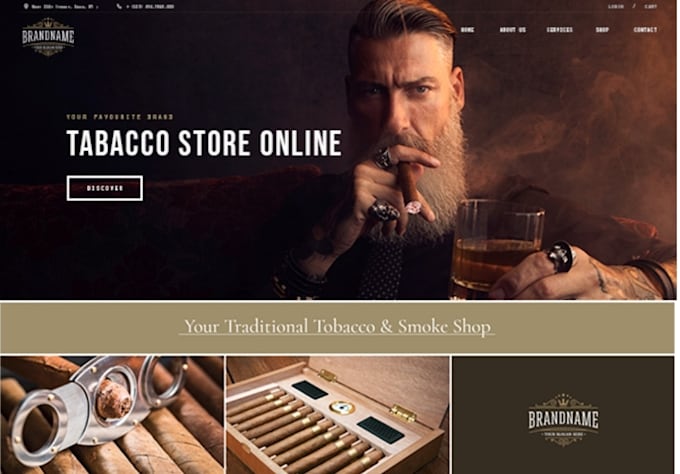create tobacco shop website design