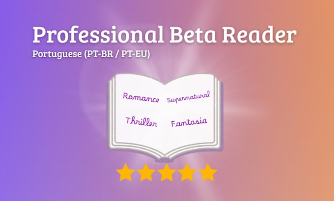 be your professional beta reader for romance and thriller