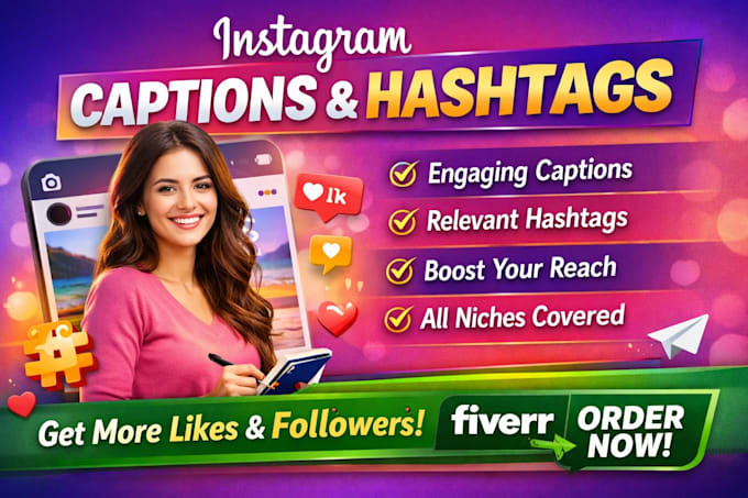 instagram caption writing and hashtags for social media