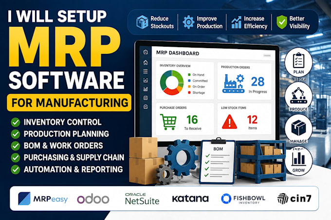 build mrp, production planning, bom, inventory and capacity planning system